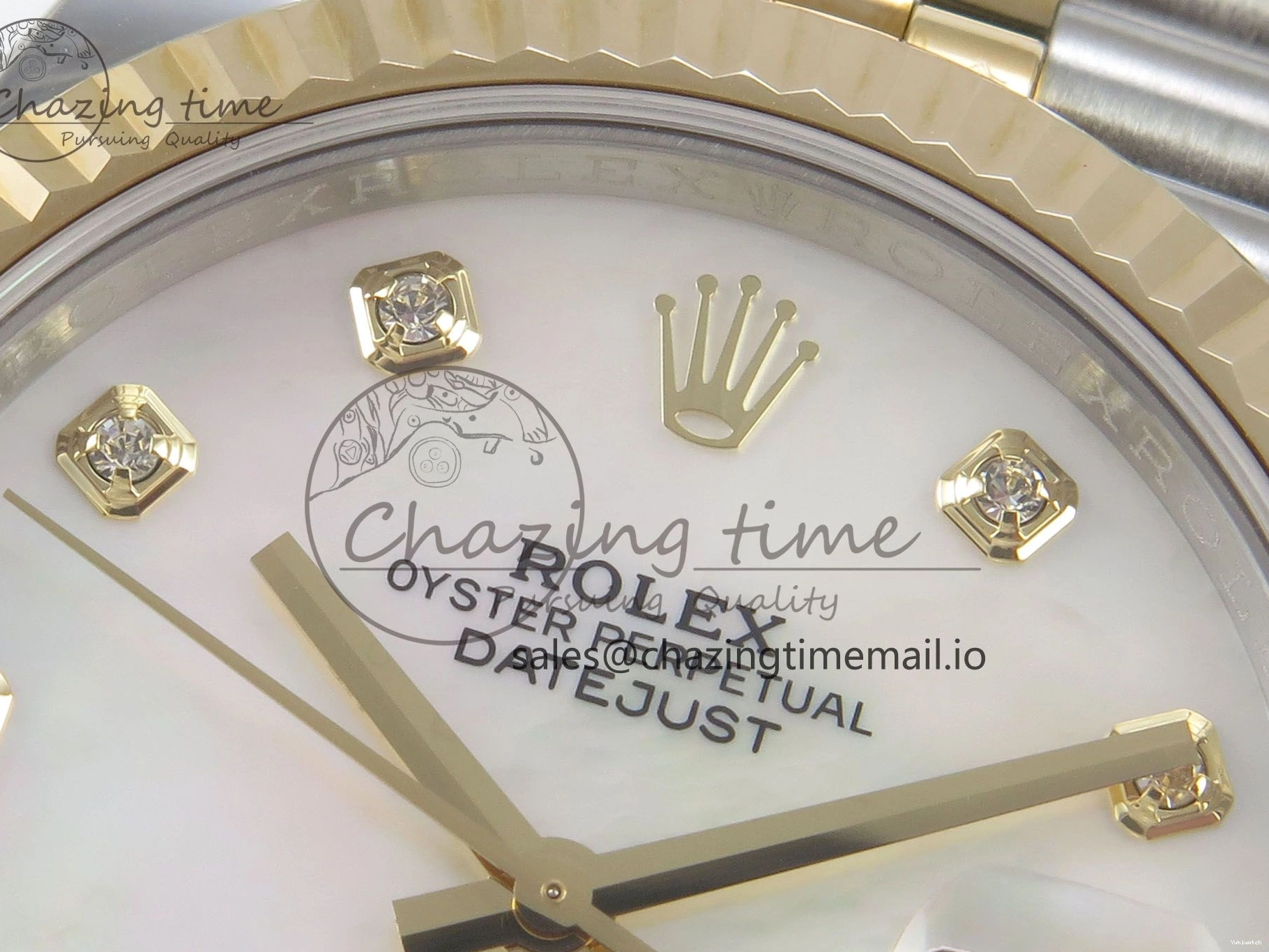 on Edition MOP DateJust White SS 41mm SS Bracelet Jubilee YG Dial Best 126333 3EF YG Diamond SA3235 1:1 0416